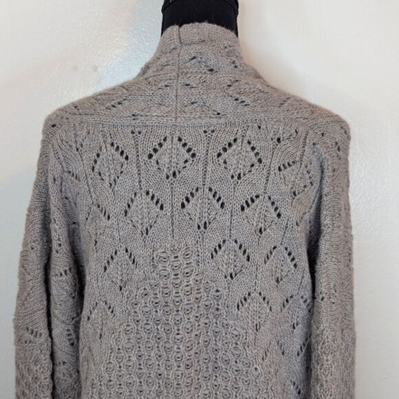 Garnet Hill Baby Alpaca Open Front Sweater Lagenlook Preppy Quiet Luxury M - Picture 7 of 10